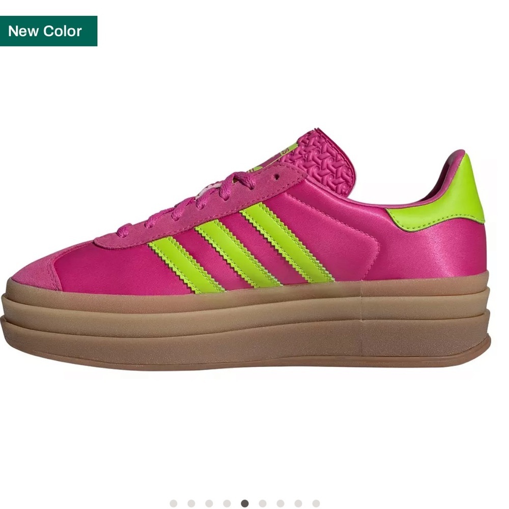 Adidas Gazelle Pink and Green Women's Shoes - Picture 2 of 5